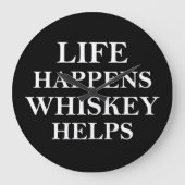 Whiskey helpt grappige alcoholische gezegden grote klok (Voorkant)