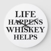 Whiskey helpt grappige alcoholische gezegden grote klok (Voorkant)