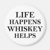 Whiskey helpt grappige alcoholische gezegden magneet (Voorkant)
