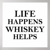 Whiskey helpt grappige alcoholische gezegden poster (Voorkant)