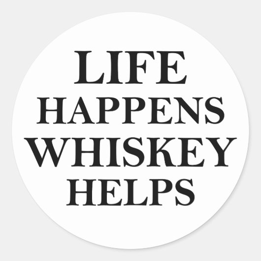 Whiskey helpt grappige alcoholische gezegden ronde sticker (Voorkant)