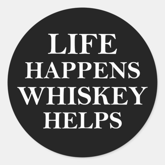 Whiskey helpt grappige alcoholische gezegden ronde sticker (Voorkant)