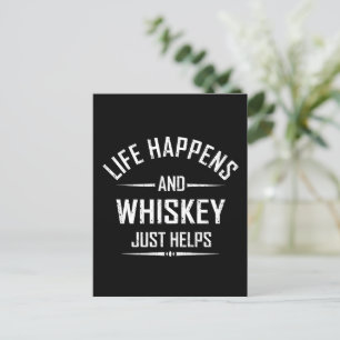 Whiskey helpt grappige citaten drink alcohol uitsp briefkaart