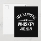 Whiskey helpt grappige citaten drinken alcohol gez briefkaart (Voorkant / Achterkant)