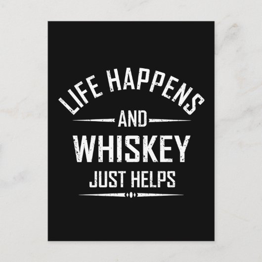 Whiskey helpt grappige citaten drinken alcohol gez briefkaart (Voorkant)