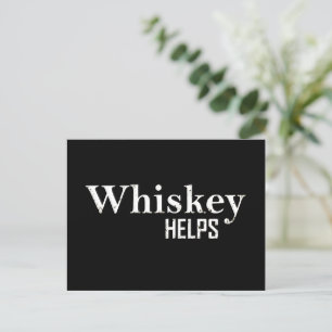 Whiskey helpt grappige drink alcoholcitaten feestdagenkaart