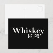 Whiskey helpt grappige drink alcoholcitaten feestdagenkaart (Voorkant / Achterkant)