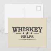 Whiskey helpt grappige drink alcoholische gezegden feestdagenkaart (Voorkant / Achterkant)