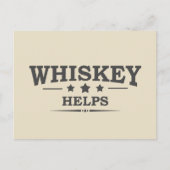 Whiskey helpt grappige drink alcoholische gezegden feestdagenkaart (Voorkant)