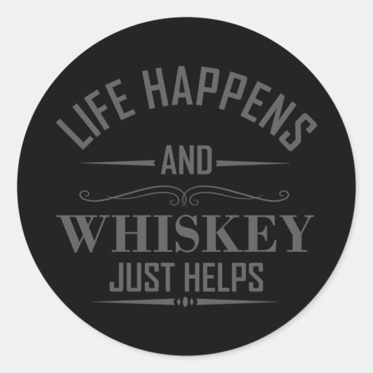 Whiskey helpt grappige drink alcoholische gezegden ronde sticker (Voorkant)