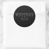 Whiskey helpt grappige drink alcoholische gezegden ronde sticker (Tas)