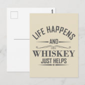 Whiskey helpt grappige drinkende alcoholspruchen briefkaart (Voorkant / Achterkant)
