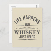 Whiskey helpt grappige drinkende alcoholspruken briefkaart (Voorkant / Achterkant)