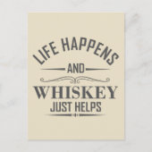 Whiskey helpt grappige drinkende alcoholspruken briefkaart (Voorkant)
