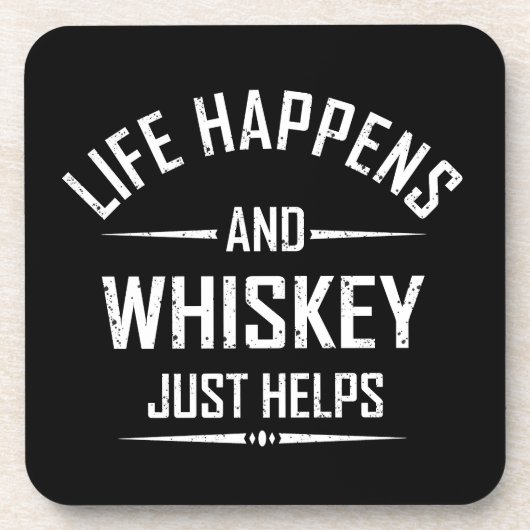 Whiskey helpt grappige quotes drink alcohol gezegd bier onderzetter (Voorkant)