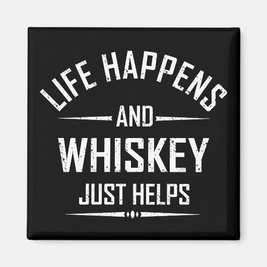 Whiskey helpt grappige quotes drink alcohol gezegd magneet (Voorkant)