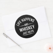 Whiskey helpt grappige quotes drink alcohol gezegd ronde sticker (Envelop)
