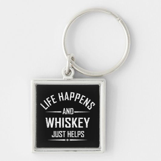 Whiskey helpt grappige quotes drink alcohol gezegd sleutelhanger (Voorkant)