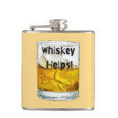Whiskey helpt! heupfles (Voorkant)
