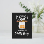 Whiskey, ik hou Cigar, dus ik ben  Busy Bedankkaart (Staand voorkant)