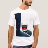 Whiskey in a Crystal Glass. Minimalist Art T-shirt (Voorkant)