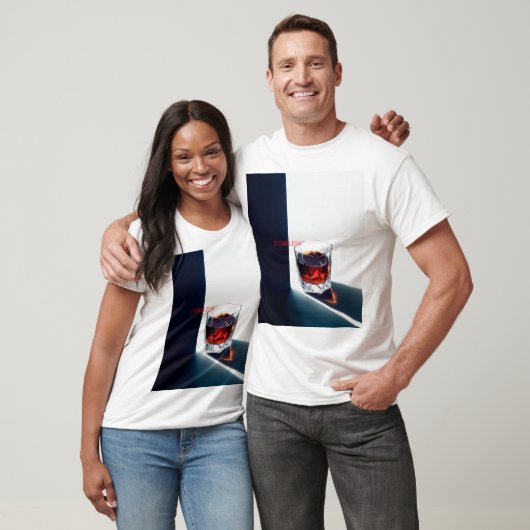 Whiskey in a Crystal Glass. Minimalist Art T-shirt (Unisex)