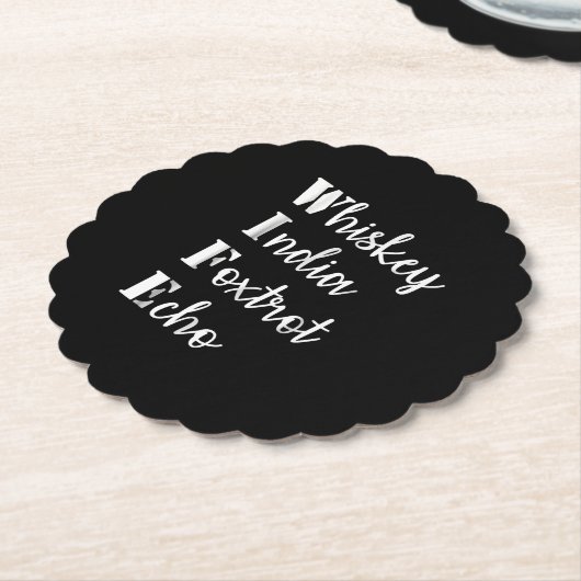Whiskey India Foxtrot Echo Kartonnen Onderzetters (Gekanteld)