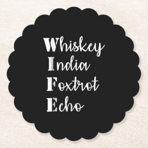 Whiskey India Foxtrot Echo Kartonnen Onderzetters