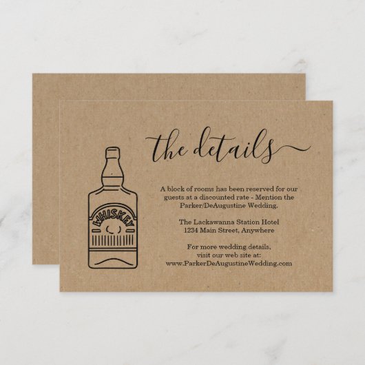 Whiskey Informatie Details Enclosure Kaart (Voorkant / Achterkant)