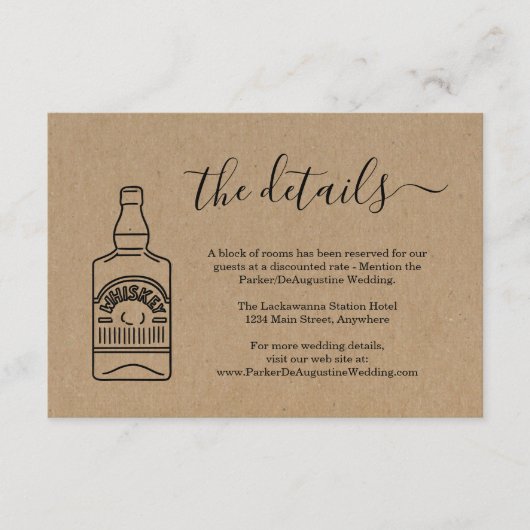Whiskey Informatie Details Enclosure Kaart (Voorkant)