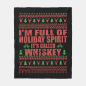 Whiskey is mijn geest grappige lelijke kerst trui fleece deken (Voorkant)