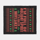 Whiskey is mijn geest grappige lelijke kerst trui fleece deken (Voorkant (Horizontaal))
