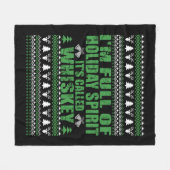 Whiskey is mijn geest grappige lelijke kerst trui fleece deken (Voorkant (Horizontaal))