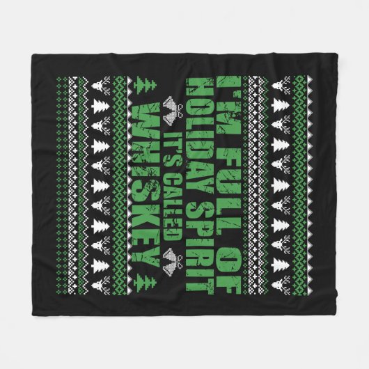 Whiskey is mijn geest grappige lelijke kerst trui fleece deken (Voorkant (Horizontaal))