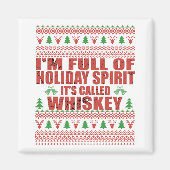 Whiskey is mijn geest grappige lelijke kerst trui magneet (Voorkant)