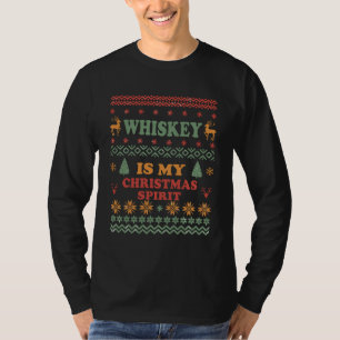 Whiskey is mijn kerst geest grappige lelijke trui t-shirt