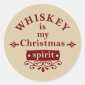 Whiskey is mijn kerstsfeer ronde sticker (Voorkant)