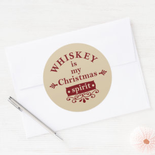 Whiskey is mijn kerstsfeer ronde sticker
