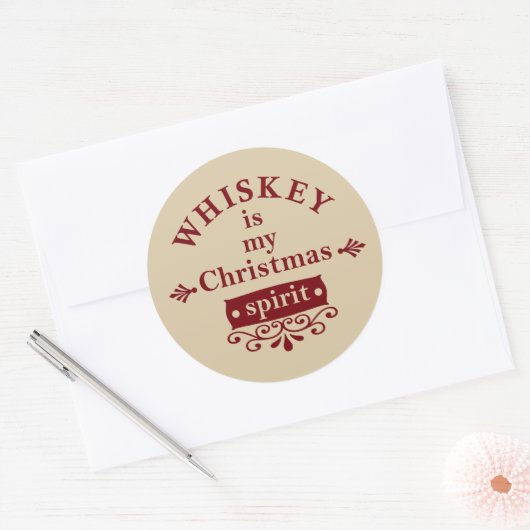 Whiskey is mijn kerstsfeer ronde sticker (Envelop)