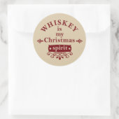 Whiskey is mijn kerstsfeer ronde sticker (Tas)