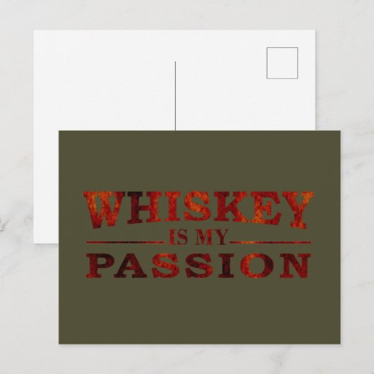 Whiskey is mijn passie grappige alcohol gezegden feestdagenkaart (Voorkant / Achterkant)