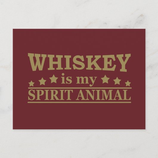 Whiskey is mijn spirituele dier grappige alcohol g feestdagenkaart (Voorkant)