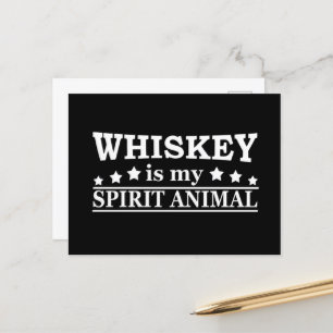 Whiskey is mijn spirituele dier grappige alcohol g feestdagenkaart