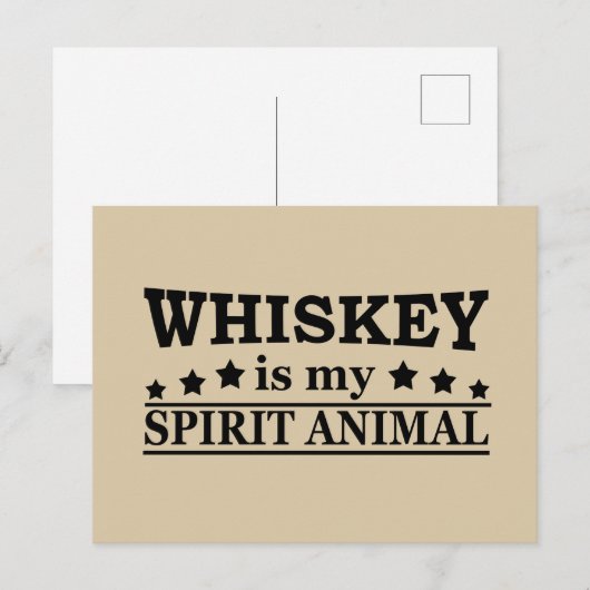 Whiskey is mijn spirituele dier grappige alcohol g feestdagenkaart (Voorkant / Achterkant)