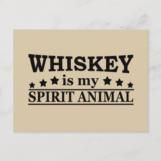 Whiskey is mijn spirituele dier grappige alcohol g feestdagenkaart (Voorkant)