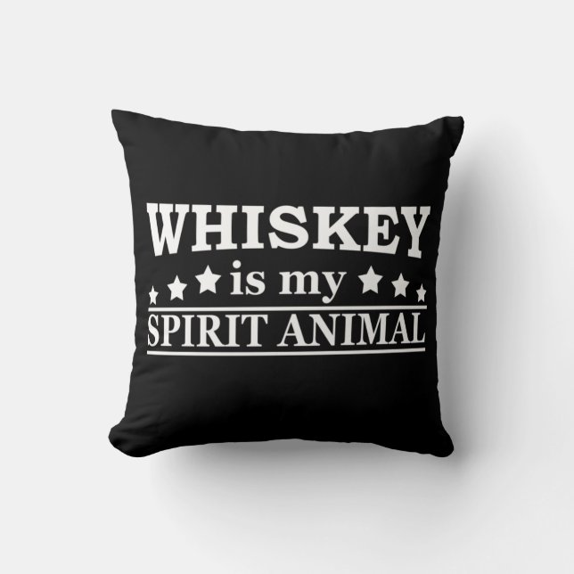 Whiskey is mijn spirituele dier grappige alcohol g kussen (Voorkant)