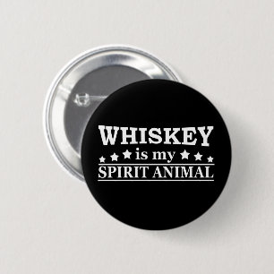 Whiskey is mijn spirituele dier grappige alcohol g ronde button 5,7 cm
