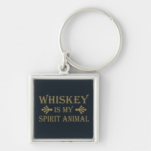 Whiskey is mijn spirituele dier grappige alcohol g sleutelhanger (Voorkant)
