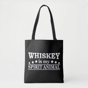 Whiskey is mijn spirituele dier grappige alcohol g tote bag