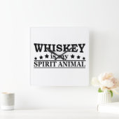 Whiskey is mijn spirituele dier grappige alcohol g vierkante klok (Huis)